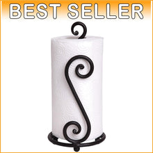 Load image into Gallery viewer, Handcrafted Wrought Iron Paper Towel Stand - Decorative &amp; Space-Saving Solution