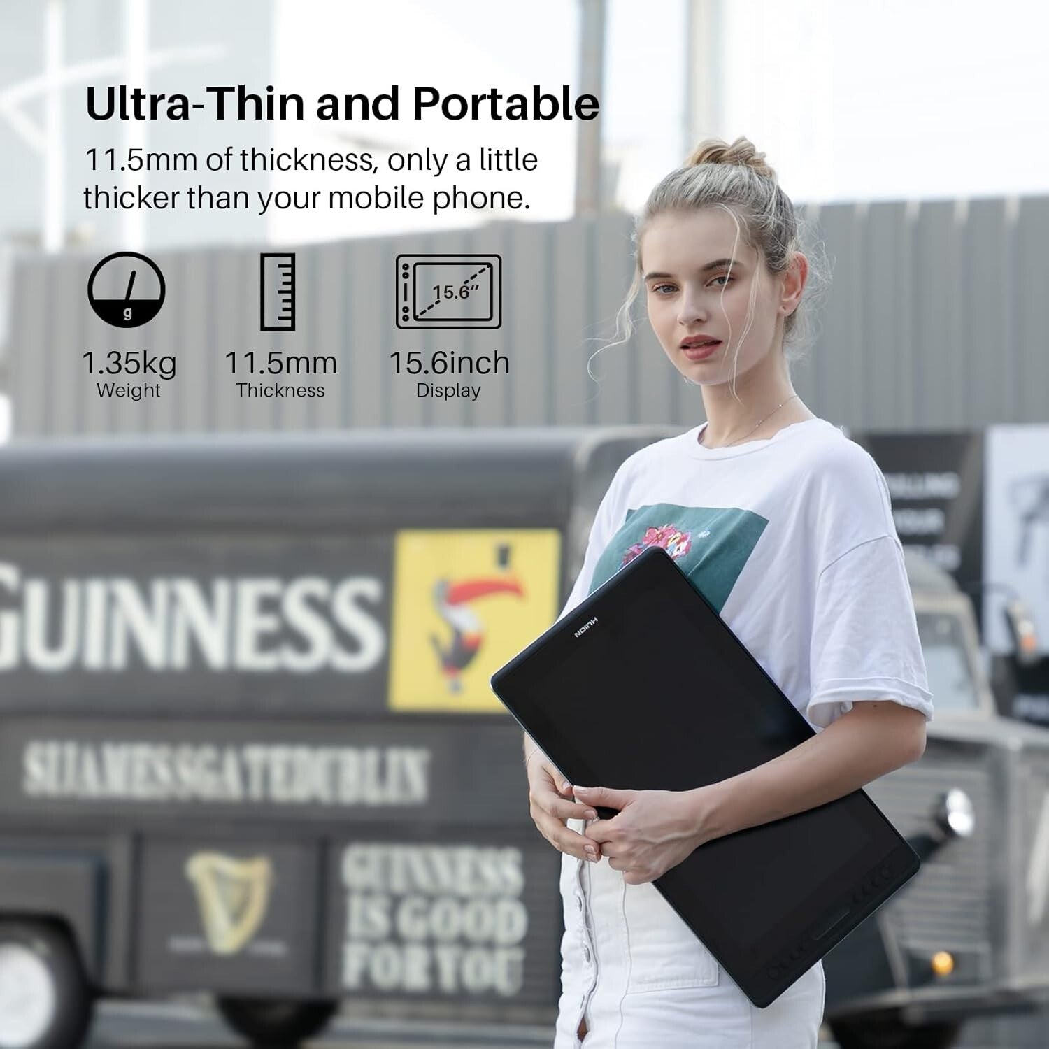 Full-Laminated 15.6" Drawing Tablet with Compatibility for Windows, Mac, Linux