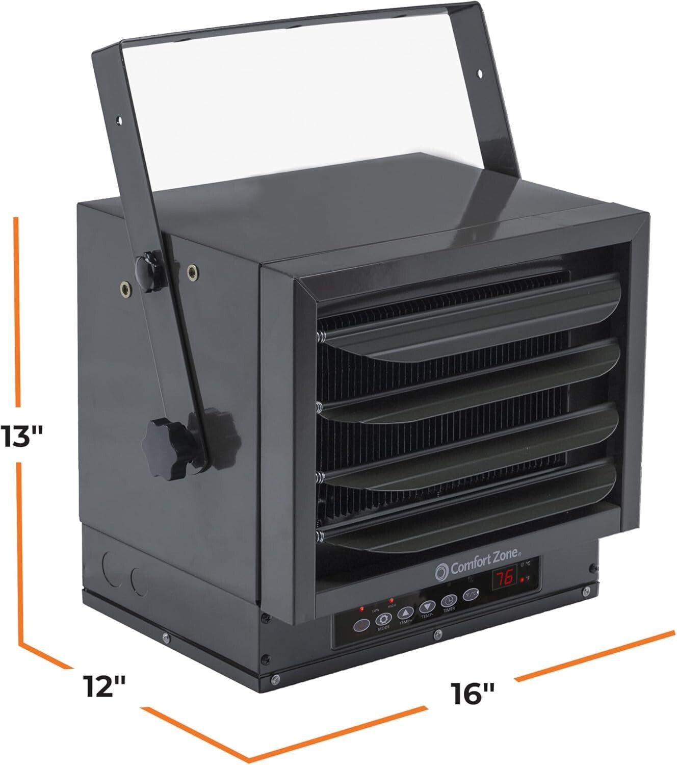 12 Hour Timed Fan-Forced Garage Heater | 7,500 Watt with Adjustable Airflow