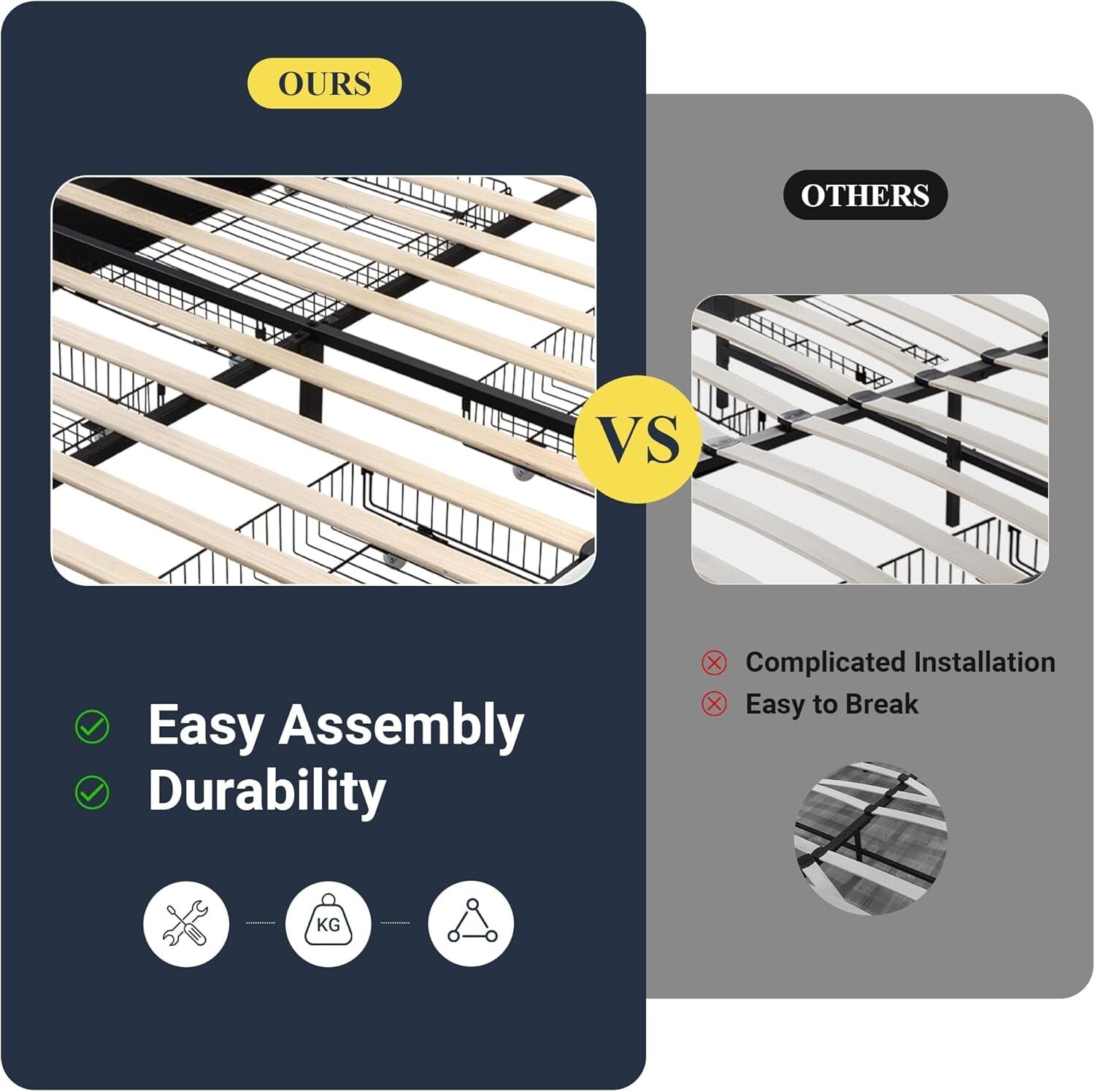 Elegant Full Size Upholstered Platform Bed with Storage Drawers - No Box Spring