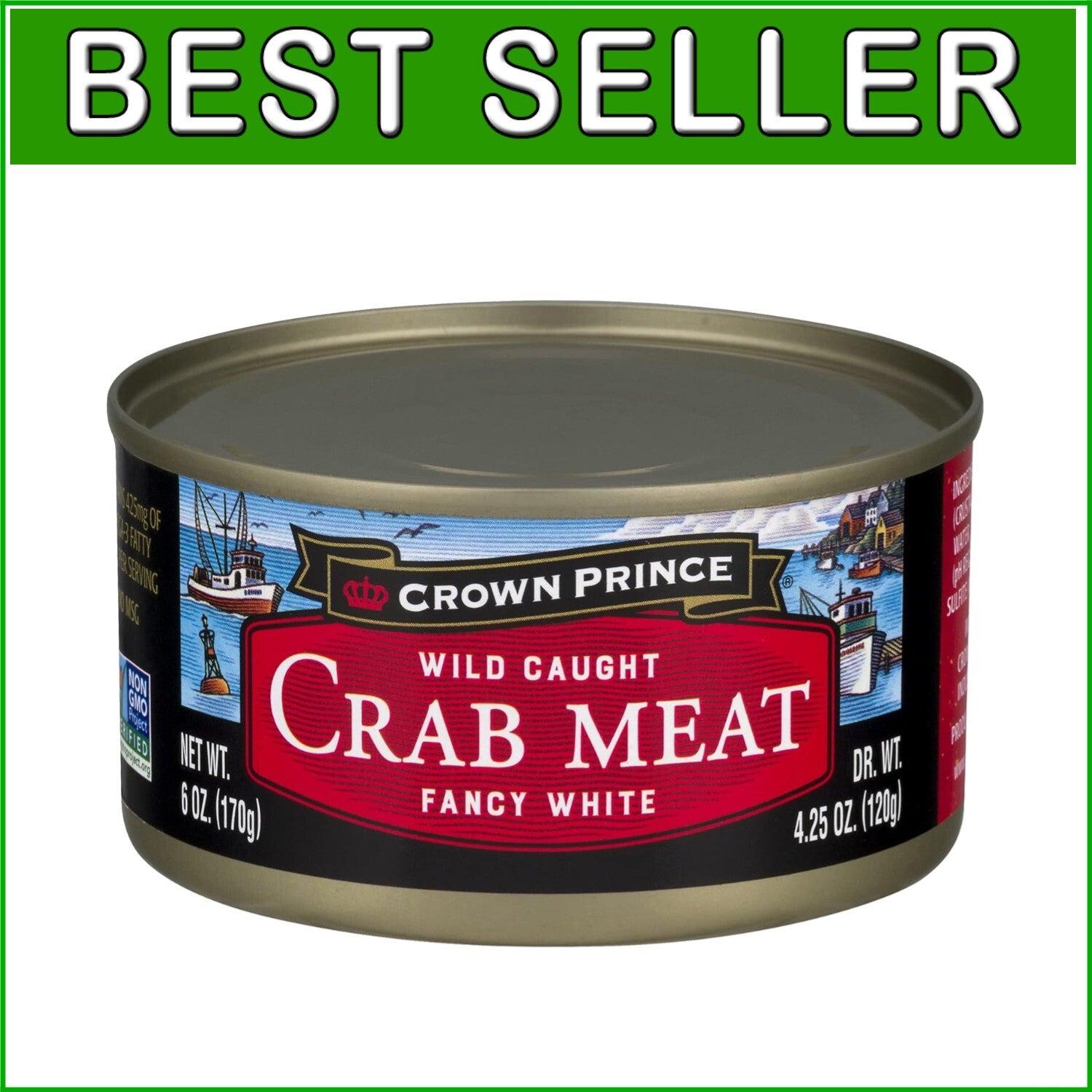Fancy White Crab Meat Cans - 12 Pack of Wild-Caught Quality Seafood for Dishes