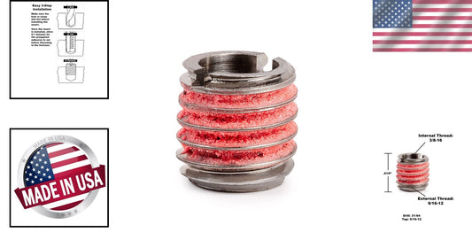 Durable Threaded Inserts - 3/8-16 Internal, 9/16-12 External - Easy Installation