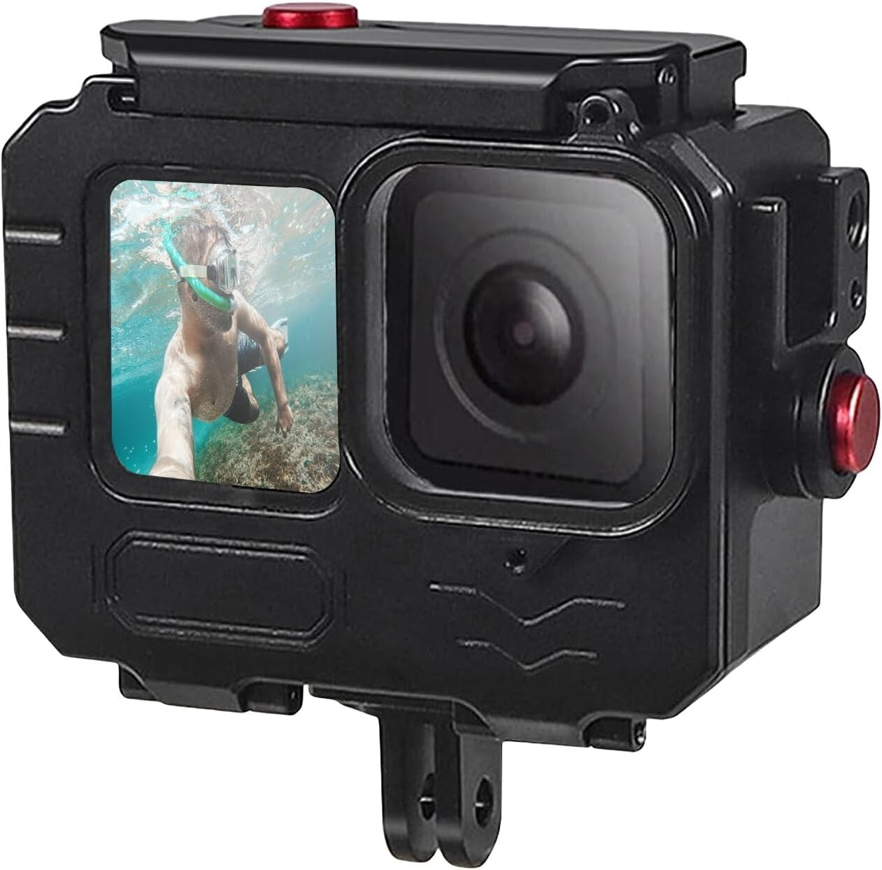 GoPro Hero 13/12/11/10/9 Waterproof Case with Handlebar Mount - Max Depth 263FT
