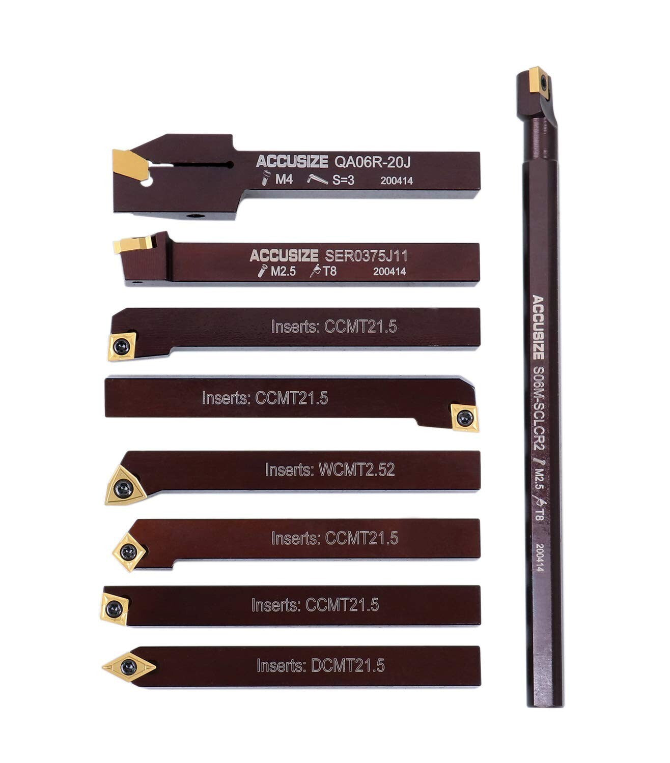 9-Piece Indexable Carbide Turning Tool Set with Boring Bar - Precision Machining
