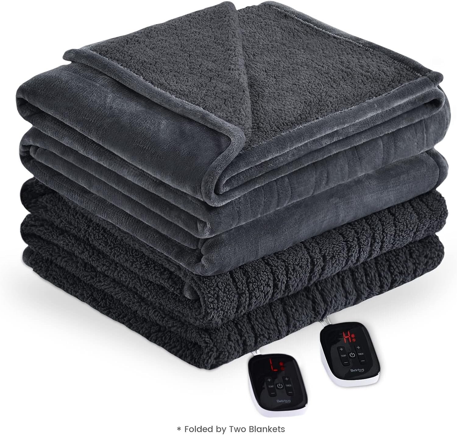 King Size Heated Blanket 100"x90" - Dual Controller with 10 Heating Levels