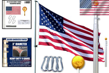 Load image into Gallery viewer, No Rust 20-Foot Telescoping Flagpole Kit - Complete with USA Flags and Hardware