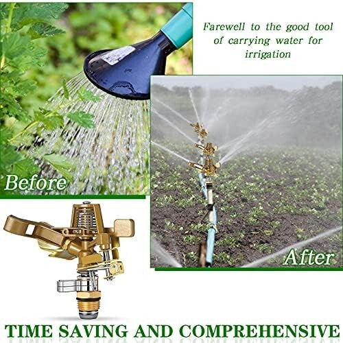 Durable Adjustable 4-Pack Brass Lawn Sprinklers - Efficient Garden Irrigation