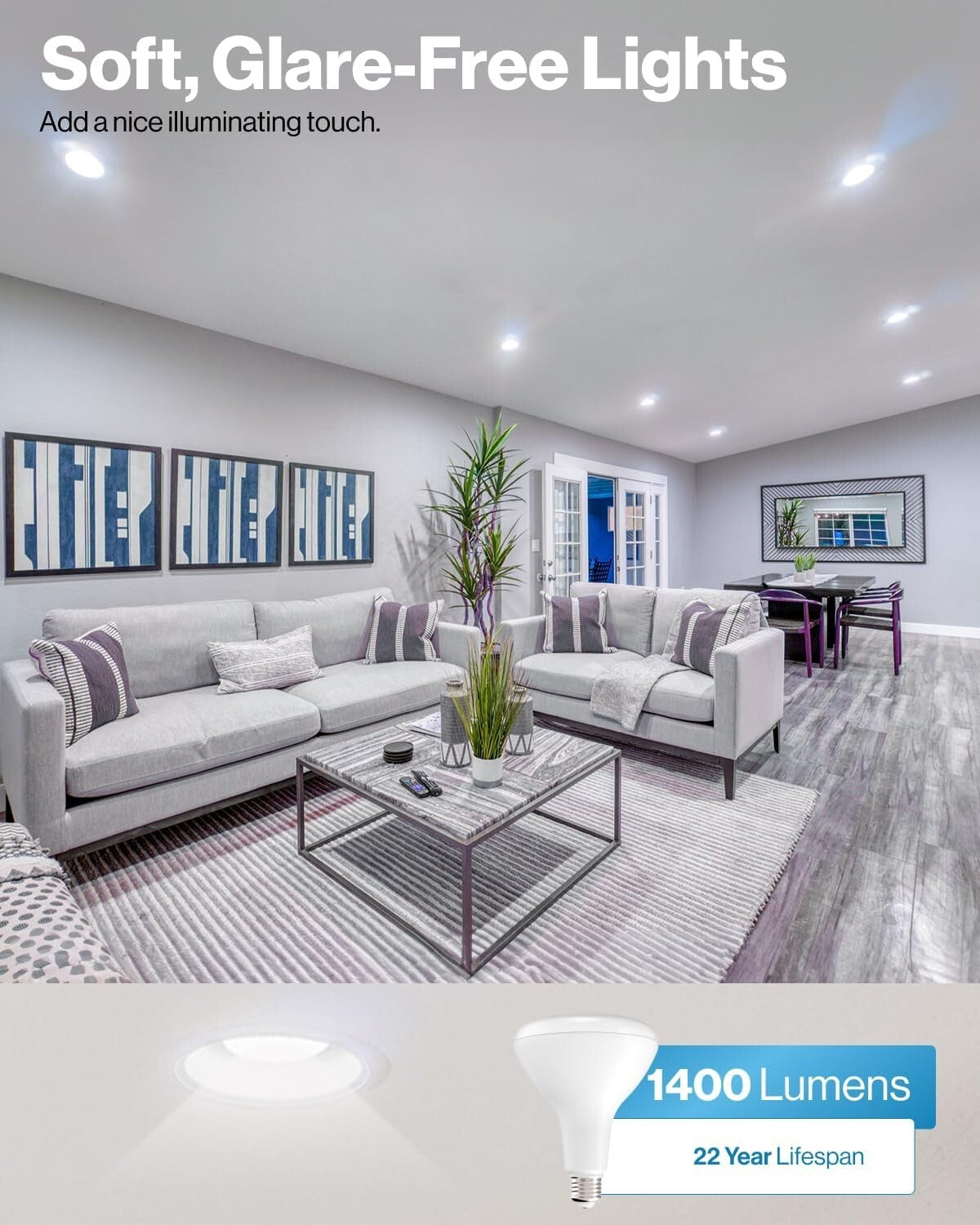 Energy Star Certified BR40 LED Flood Lights - 10-Pack Dimmable, 25,000 Hour Life