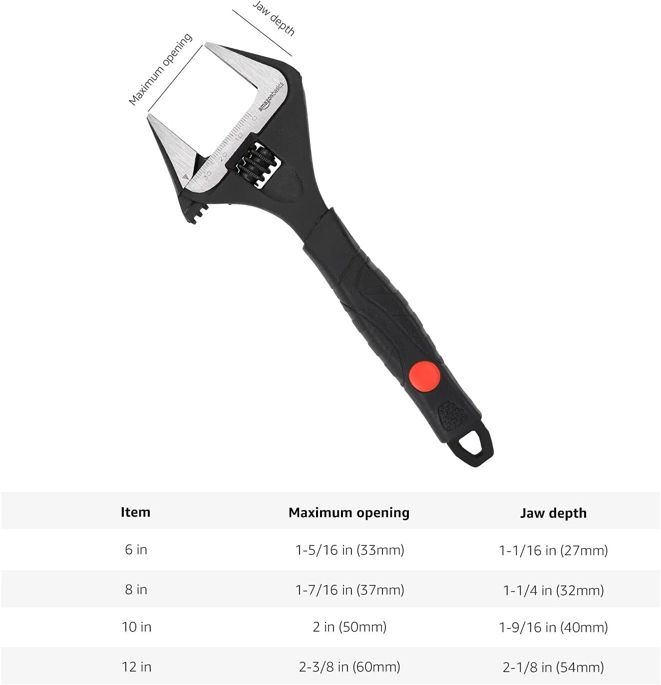 4-Piece Adjustable Plumbing Wrench Set: Soft Grip, Wide Mouth - 6-12 Inch