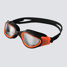 Load image into Gallery viewer, Lightweight Vapour Swim Goggles in Black &amp; Neon Orange - Perfect for Open Water