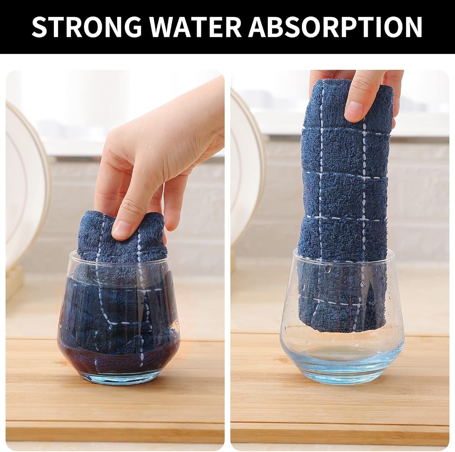 Elegant 12-Pack of Cotton Dish Towels - 13x28 Checkered for Quick Drying & Care