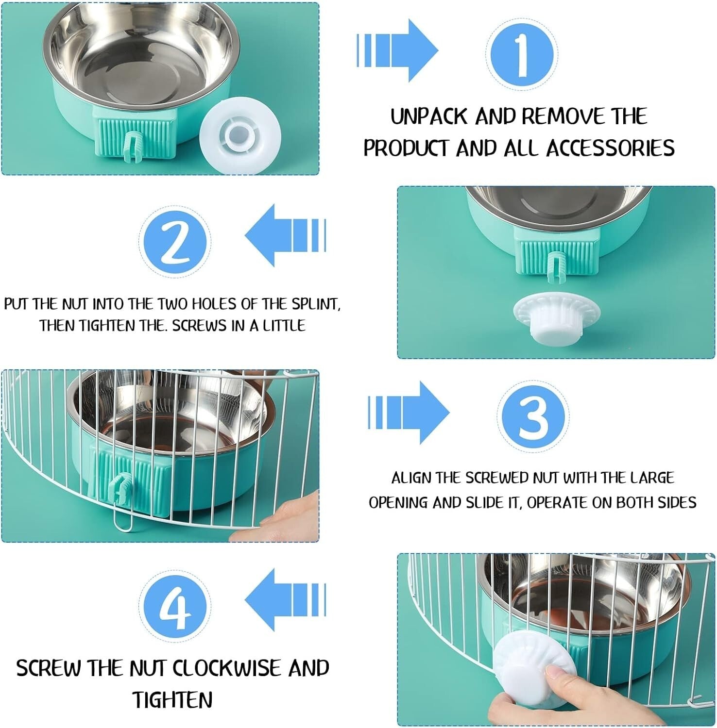 Easy-to-Clean 12-Pack Stainless Steel Dog and Pet Feeder Bowls - Modern Design