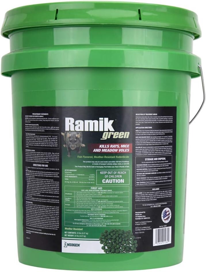 Effective 20 lb Fish Flavored Rodenticide - Weatherproof Pellets for Home Use