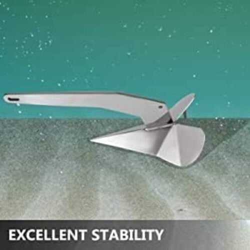 Durable 316 Stainless Steel Boat Anchor - Heavy-Duty Triangular Design, 11-35lb