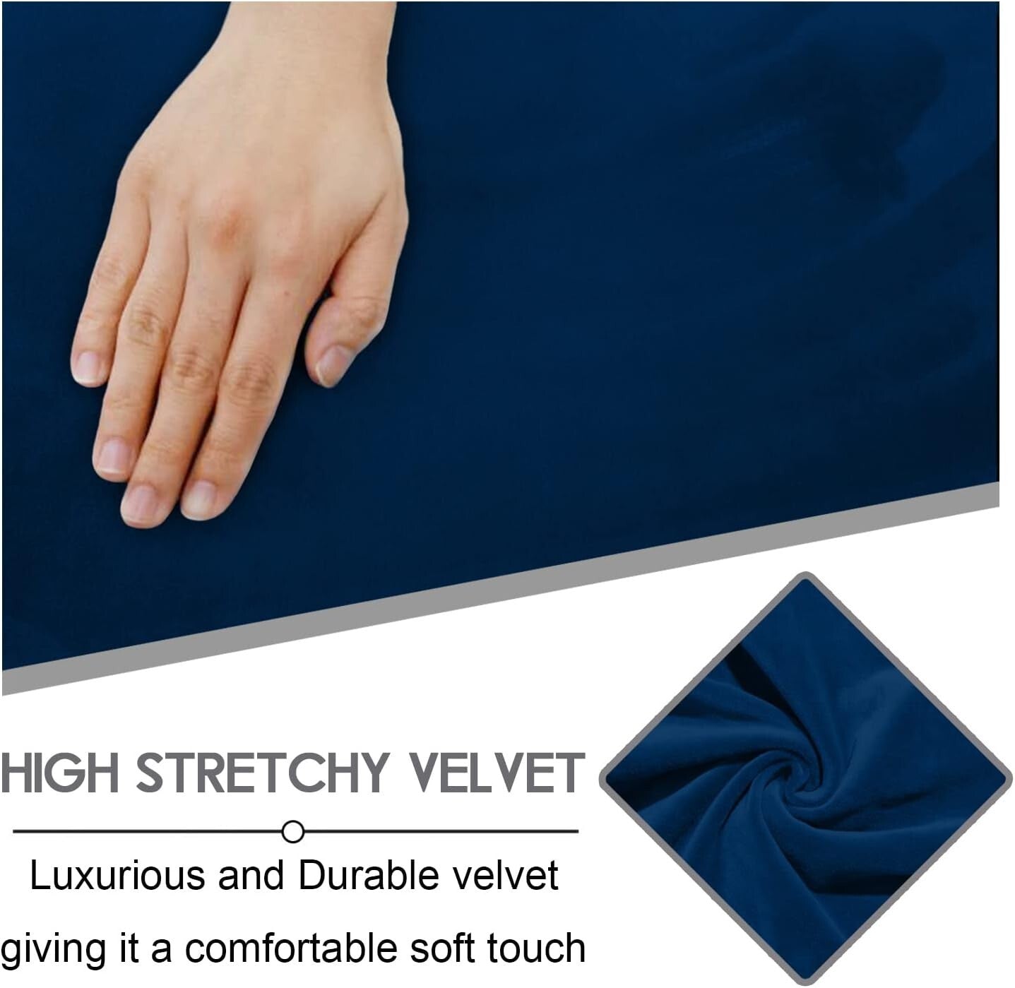 Elegant Navy 8-Piece Stretch Slipcover for Loveseat Recliners - Machine Washable