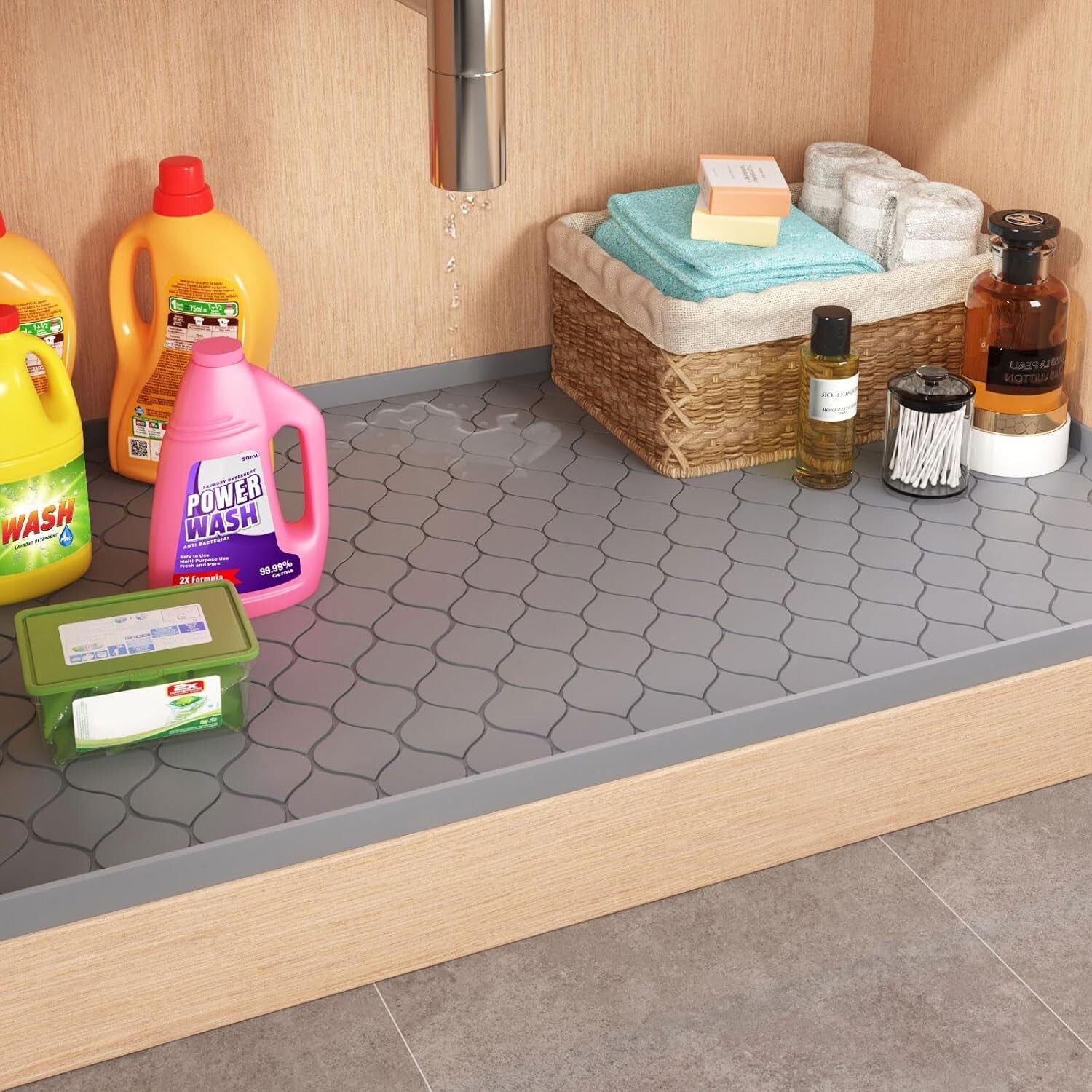 Waterproof Silicone Under Sink Mat 40"x22" - Ultimate Cabinet Protection