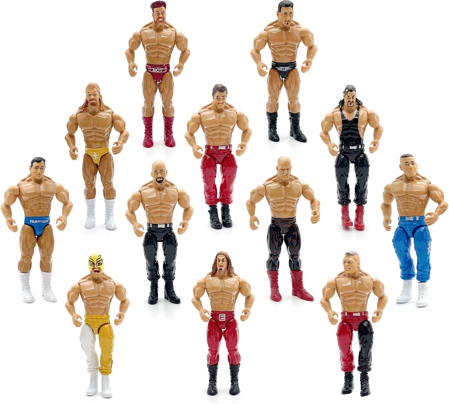 Deluxe 12pc Wrestling Action Figures Set - 7-Inch Realistic Wrestlers for Kids