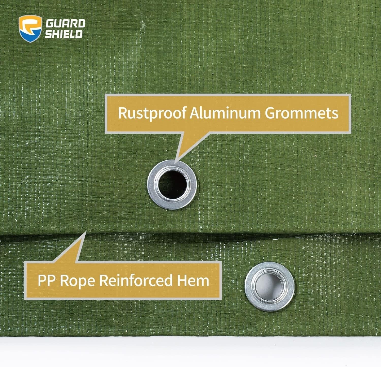 Durable 20x20 Feet Green Polyethylene Tarp - 10mil Thickness Waterproof Cover