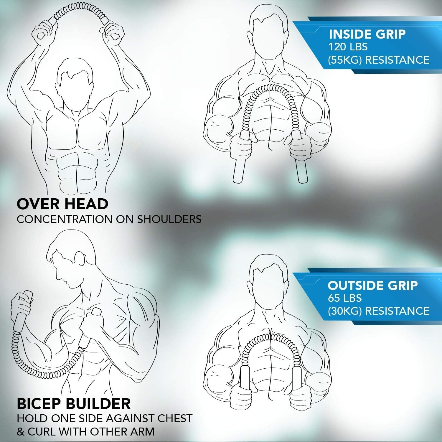 Adjustable Power Twister Bar (55-120lbs) for Effective Isometric Chest Strength