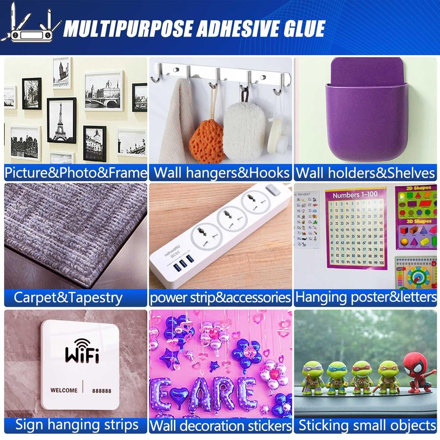 10 Roll Heavy Duty Double Sided Clear Tape - Strong Adhesive for All Surfaces