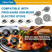 Load image into Gallery viewer, Complete Range Oven Repair Set: Electric Elements + Receptacle Kit &amp; Drip Bowls