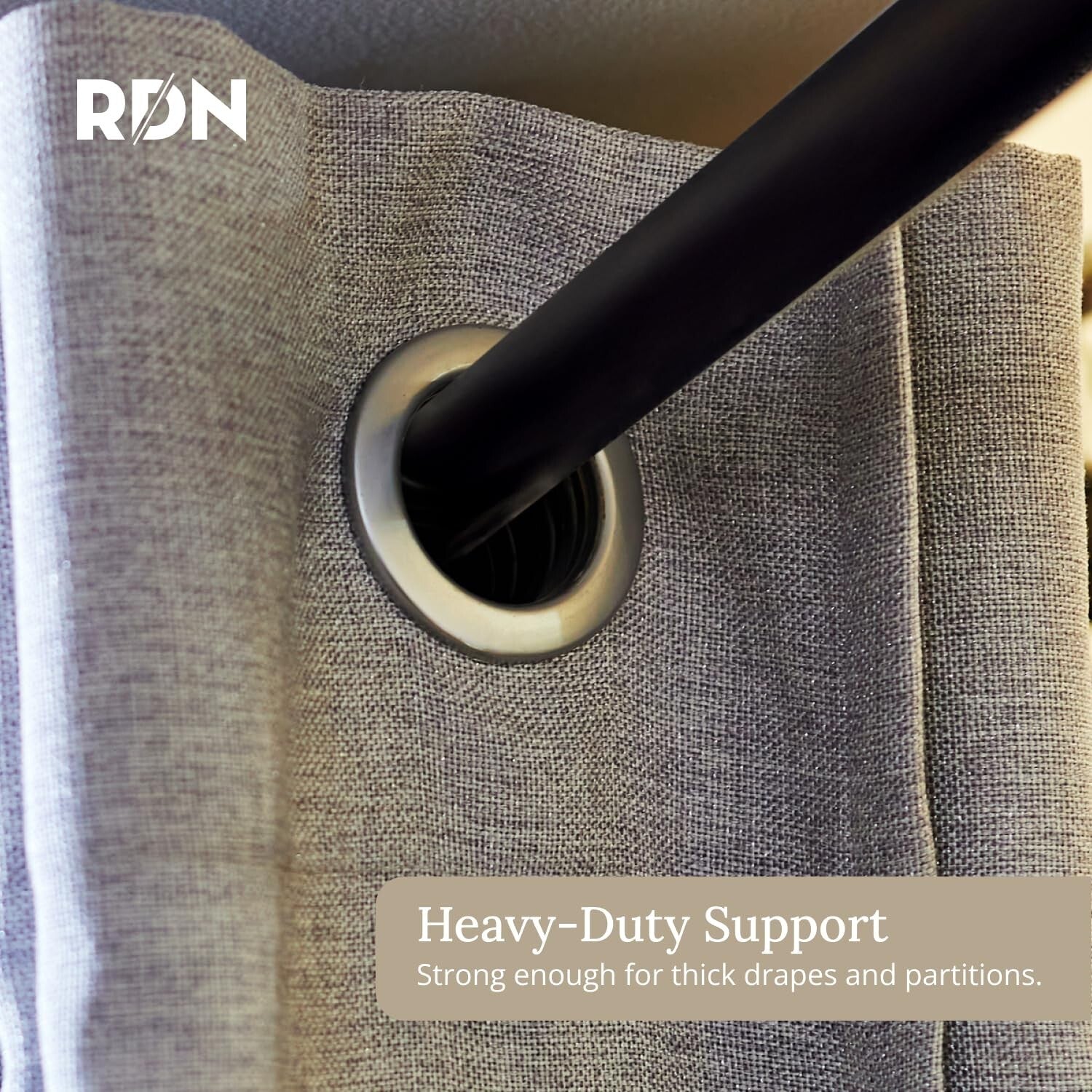 Durable Black Hanging Curtain Rod - Adjustable 108" to 168" for Room Dividers