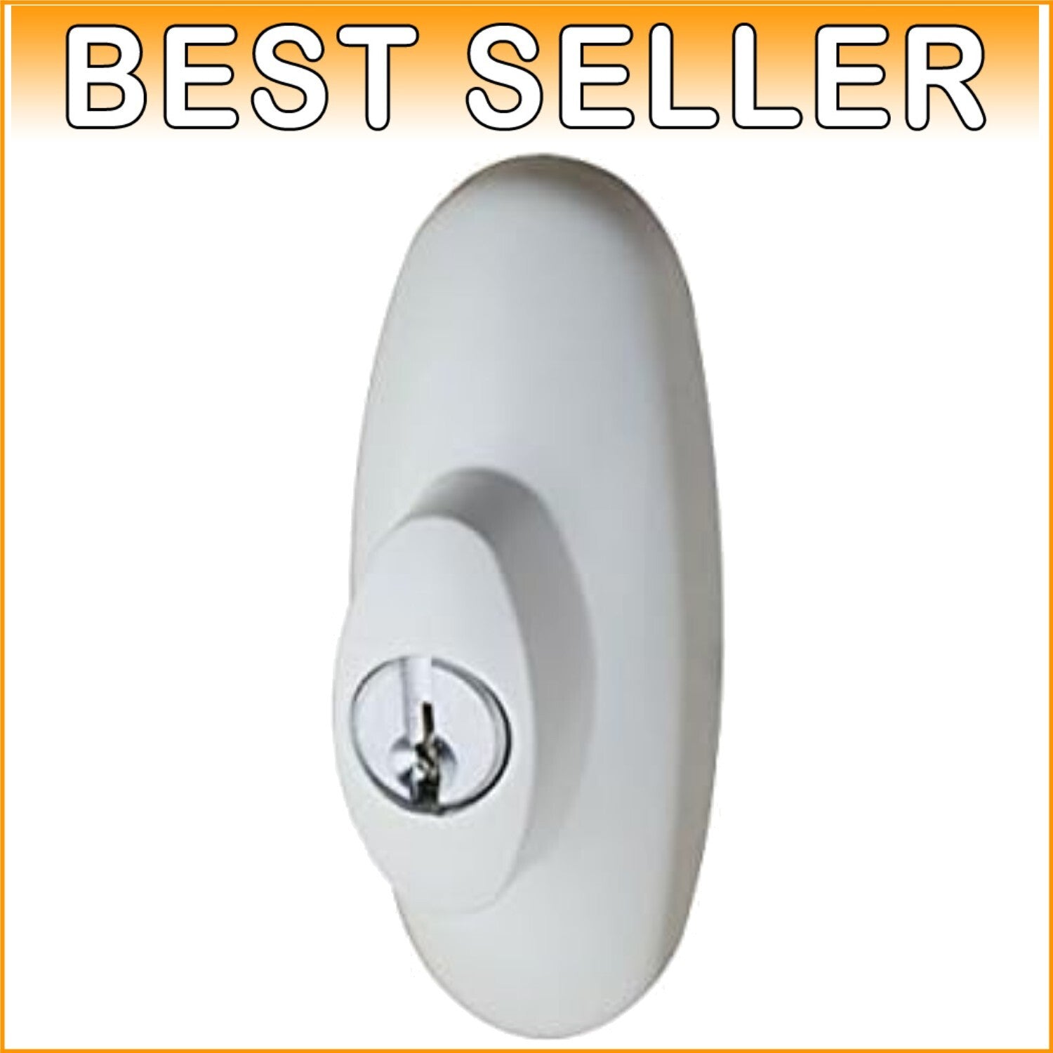 Durable White Key Lock Assembly for Exterior Sliding Doors - Easy Touch Control