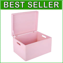 Load image into Gallery viewer, Large Pink Wooden Storage Box with Hinged Lid – Elegant Organization Solution