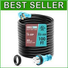 Load image into Gallery viewer, Secure 50A 100ft RV Power Cord with Locking Connector - Ideal for Generators
