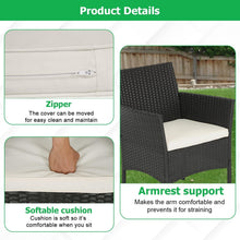 Load image into Gallery viewer, Comfortable Patio Wicker Chair Set with Glass Coffee Table for Yard Bliss