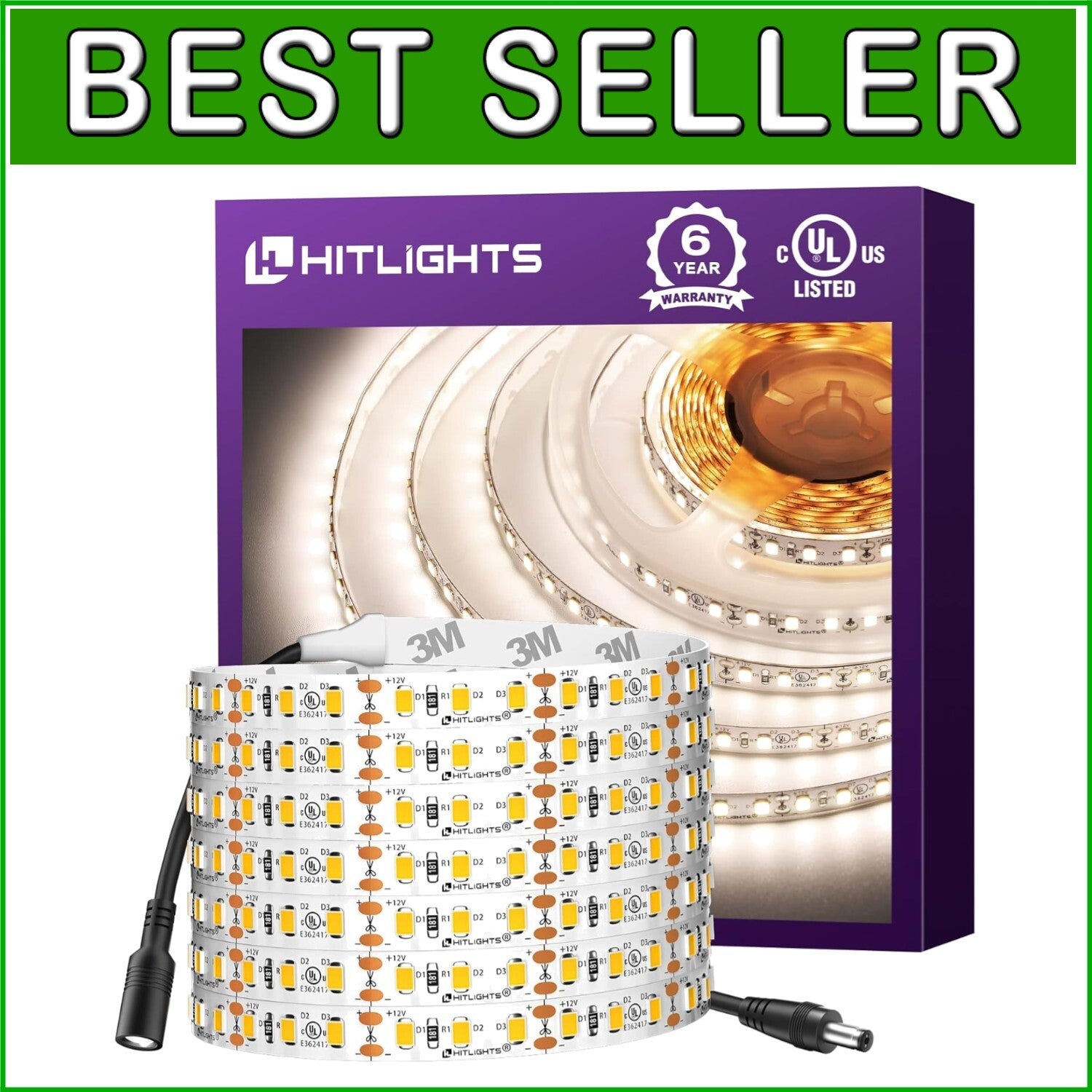 16.4ft Energy Efficient LED Tape Light, Dimmable 4000K - Ideal for Any Room