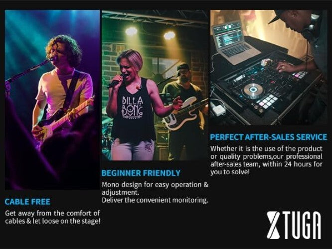 Professional UHF Wireless In-Ear Monitor System with 4 Bodypacks - 300 Ft Range