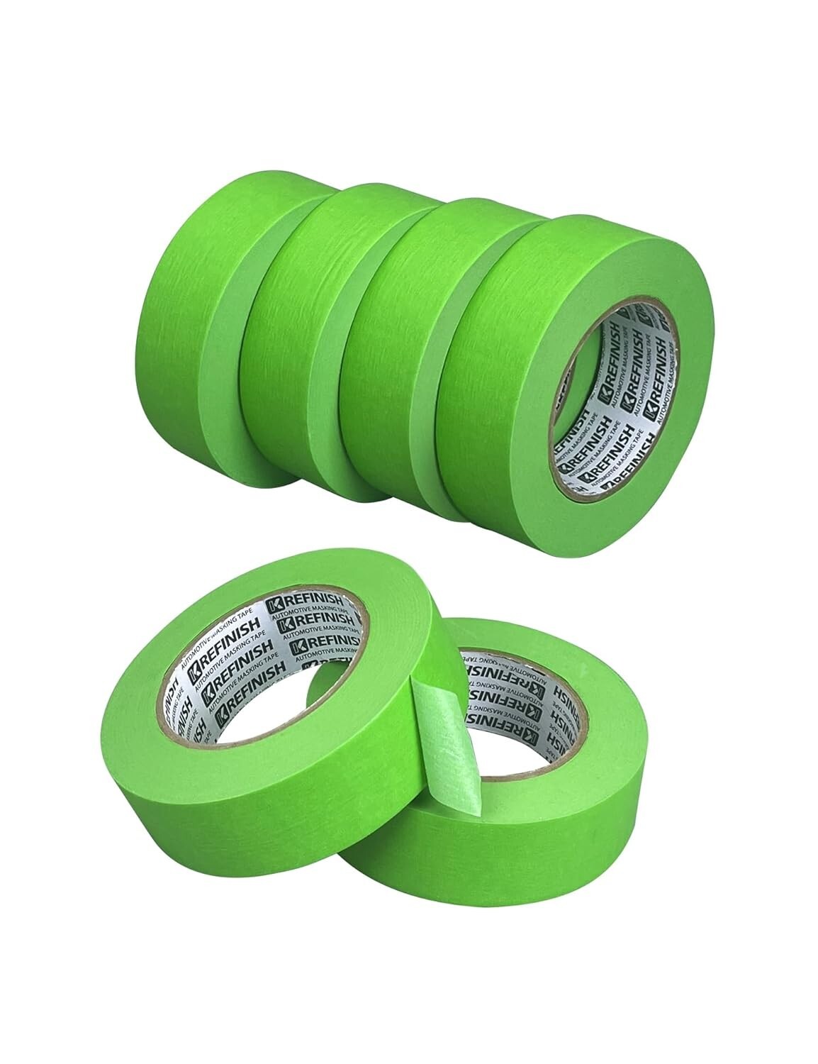 6 Rolls of Green Heat Resistant Painters Tape - Precision Masking for Auto Paint