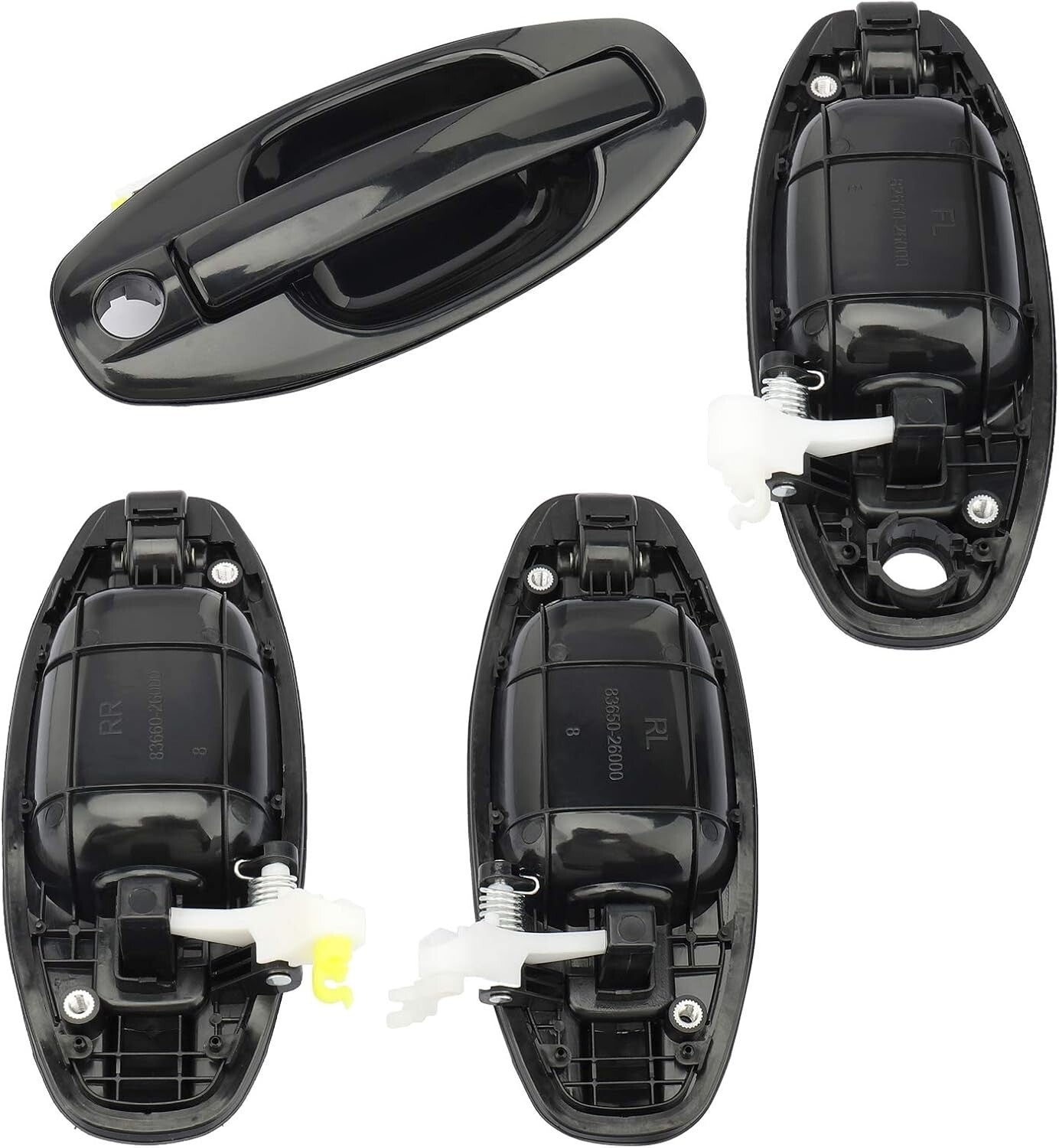 Durable 4-Pc Door Handle Replacement for Hyundai Santa Fe - 12 Month Warranty