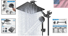 Load image into Gallery viewer, Adjustable 11-Inch Shower Arm with Large 12-Inch Rain Shower &amp; Handheld Combo