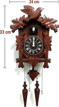 Load image into Gallery viewer, Large 13x9.5 Inch Cuckoo Clock in Handcrafted Wood - Elegant Vintage Charm