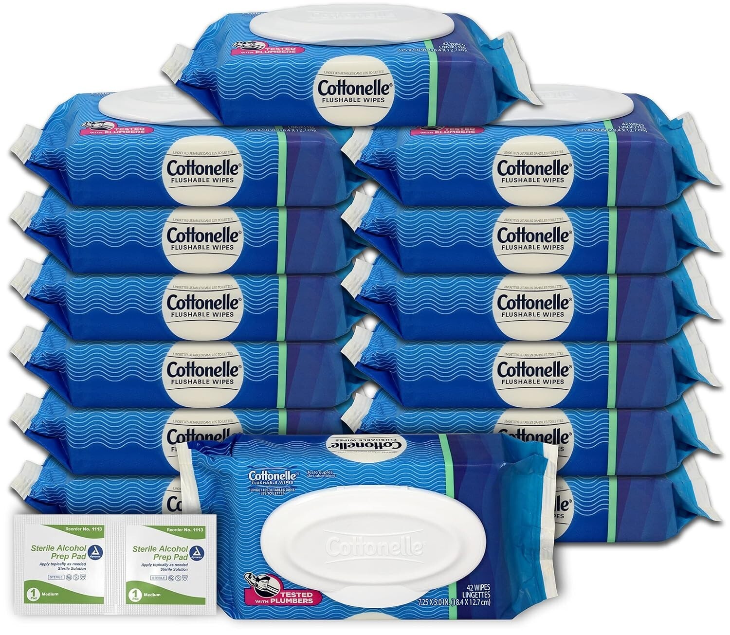 Economical Flushable Wipes Assortment - 588 Wipes + Cleaning Wipes for Home