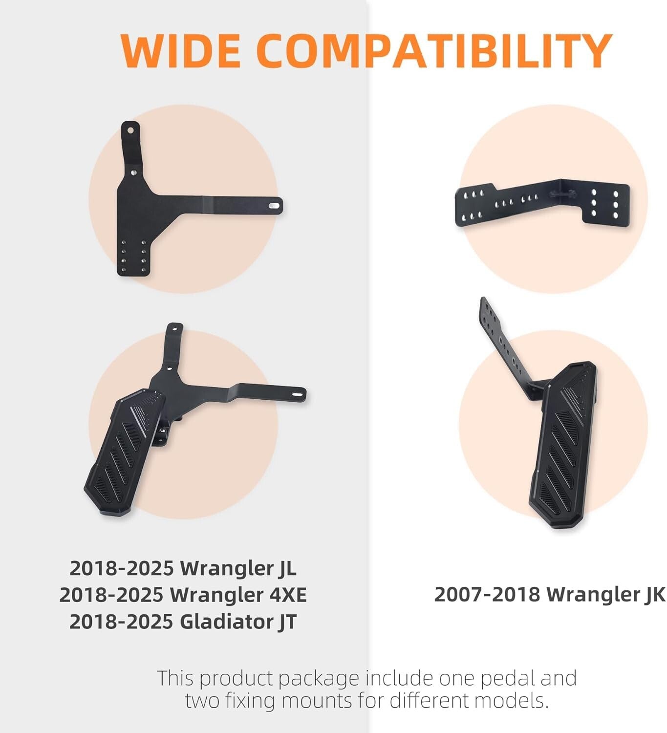 Premium Aluminum Dead Pedal for Jeep Wrangler JK JL 4xe - No Drill Installation