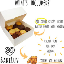 Load image into Gallery viewer, BPA-Free 6 Inch Bakery Boxes with Clear Window - Perfect for Parties, 100 Pcs