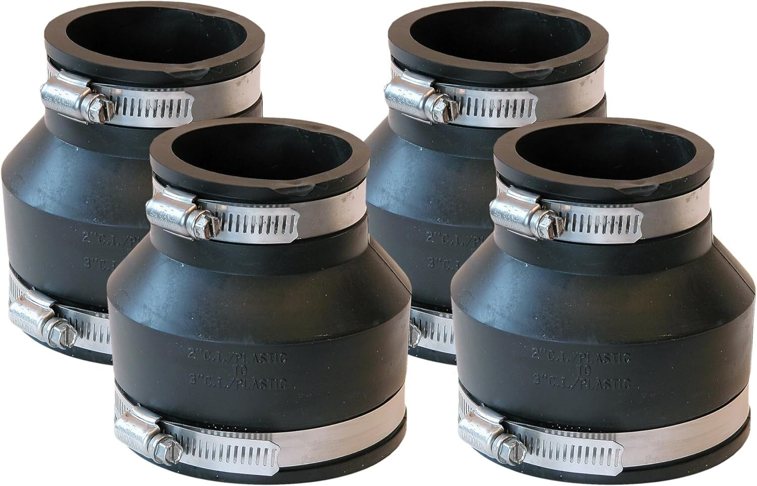4-Pack Flexible PVC Reducing Couplings: No-Mess Installation for Quick Setup