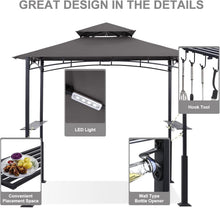 Load image into Gallery viewer, Durable 8x5 Grill Canopy Shelter with LED Light for Stylish Outdoor Cooking