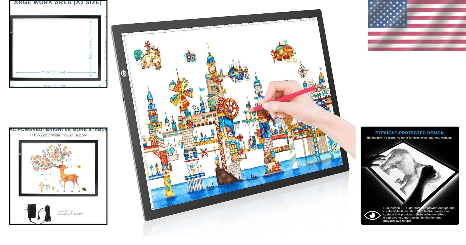 Dimmable Touch-Control A2 LED Light Pad - Perfect for Calligraphy & Animation