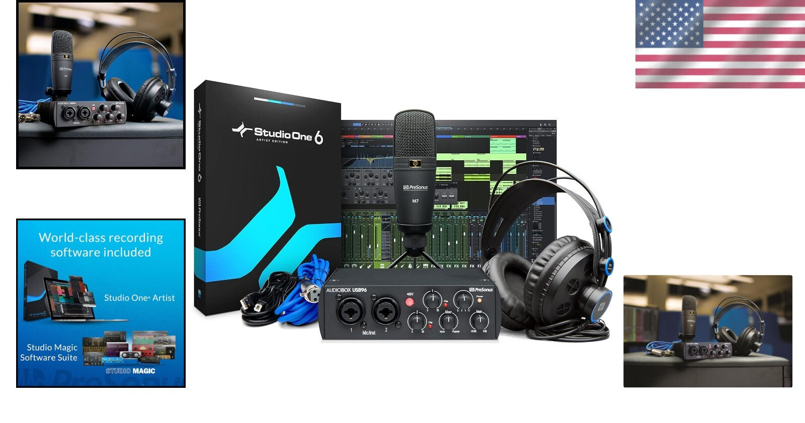 AudioBox 96 25th Anniversary Studio Bundle: Condenser Mic & Headphones Included