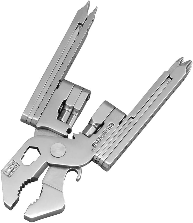 Compact 22-in-1 Pocket Multi-Tool Kit - Stainless Steel with Easy Carry Design