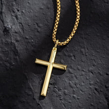 Load image into Gallery viewer, Stylish Sterling Silver Cross Necklace - Perfect Gift for Men, 24 Inch Chain