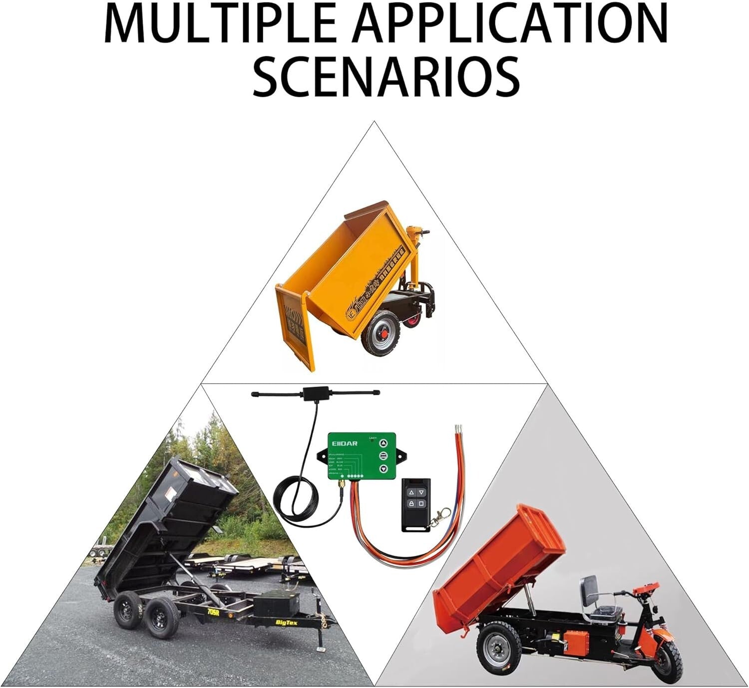 Wireless Dump Trailer Controller with 100m Range and Battery Protection Feature