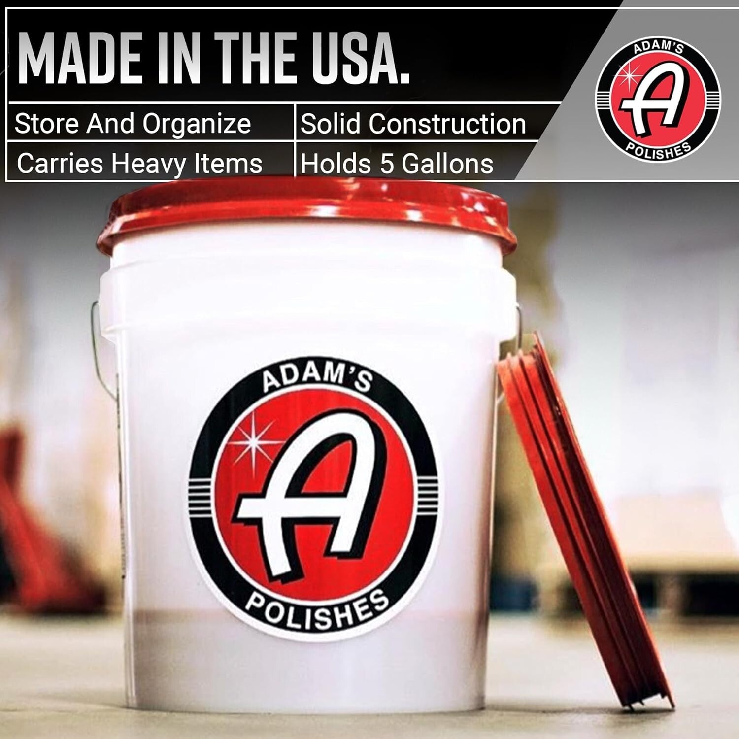 5-Gallon Car Wash Bucket with Grit Guard & Gamma Seal Lid for Safe Detailing