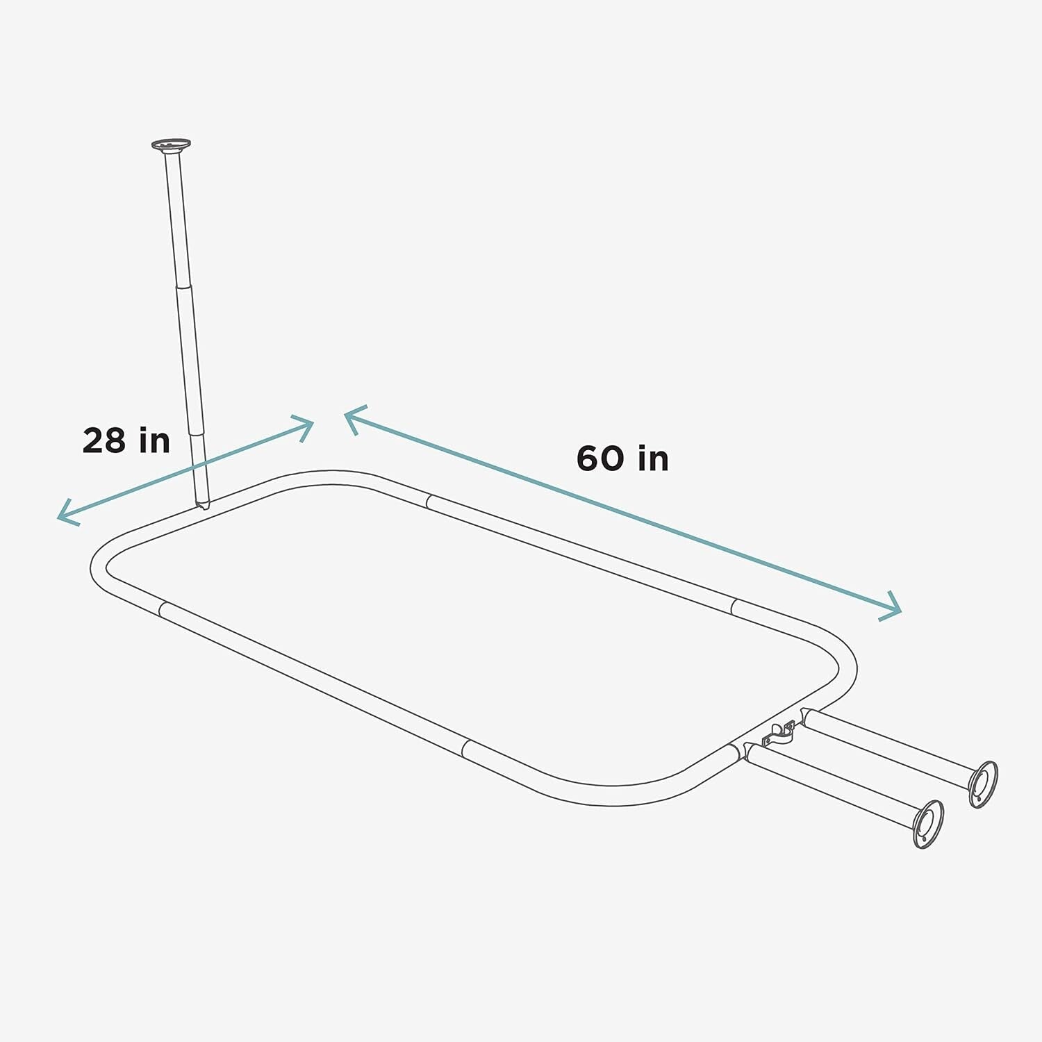 Durable Aluminum Hoop Shower Rod with Adjustable Mounting for Stylish Bathrooms