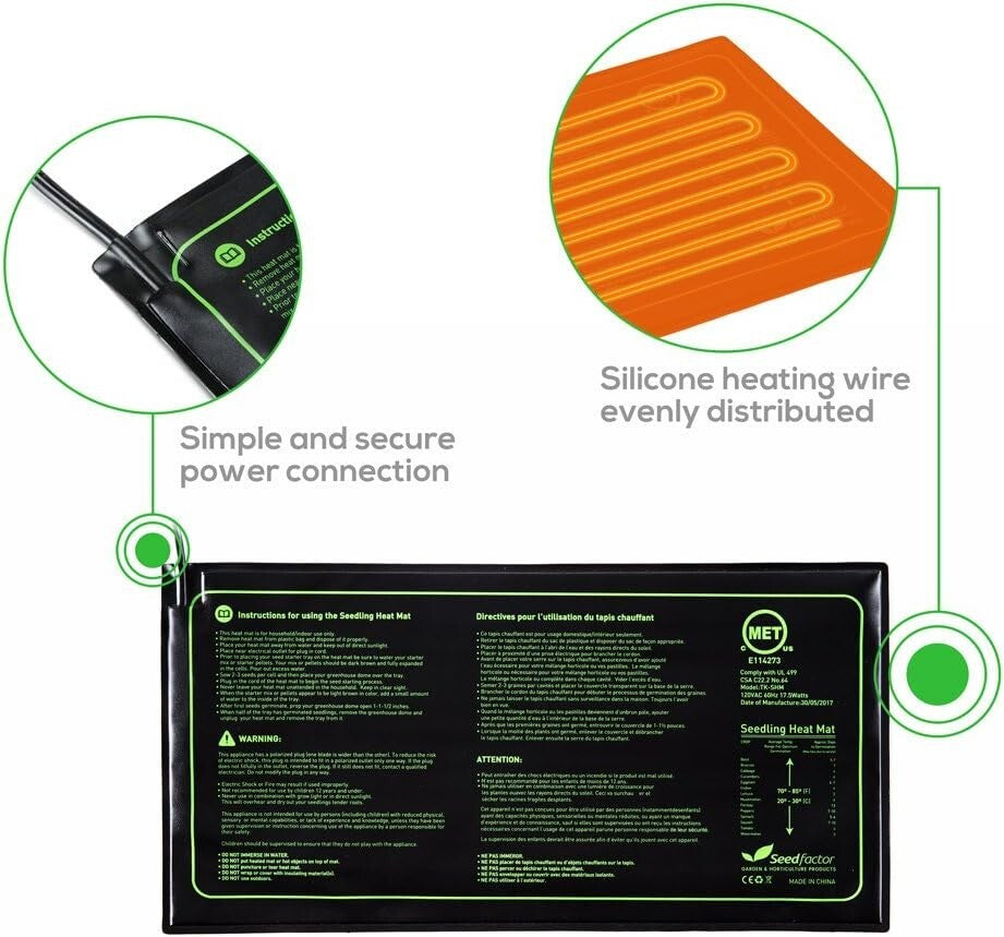 Versatile Indoor Gardening Heat Mat 12 Pack - Safe and Reliable Germination