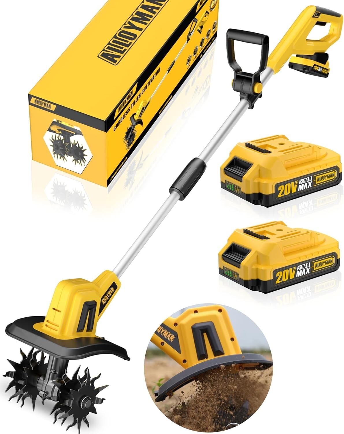 Efficient 360RPM Electric Garden Tiller with 9In Tilling Width & Safety Features